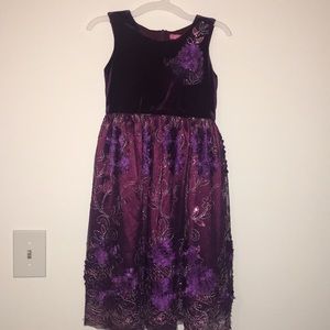 ❤️3 for $15❤️Beautiful Purple Velvet Girls Dress Size 8